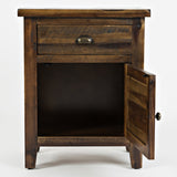 Jofran Artisan'S Craft Farmhouse Distressed 20 End Table Nightstand With Storage Cabinet, Dakota Oak