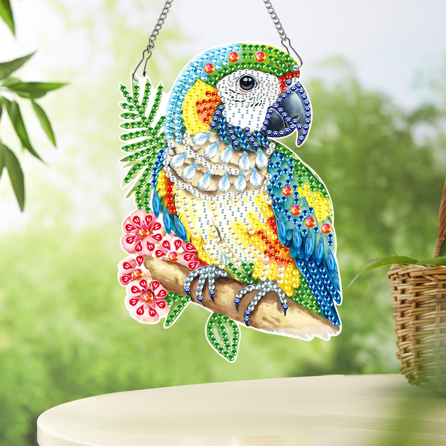 Diamond Art Painting Hanging Pendant DIY parrot 5D Special Shape Crystal Diamond Art Partial Mosaic Making Craft Wreath Ornament
