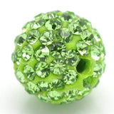 RUBYCA Pave Czech Crystal Disco Ball Clay Beads fit Shamballa Jewelry (20pcs, 12mm, Green)