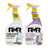 RMR Surface Saver System Tub & Tile Stain Remover + All Natural All Purpose Cleaner, 2Step Bathroom & Surface Cleaning Bundle