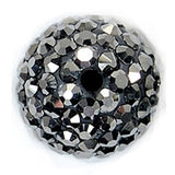 RUBYCA Pave Czech Crystal Disco Ball Clay Beads fit Shamballa Jewelry (20pcs, 12mm, Hematite Grey)