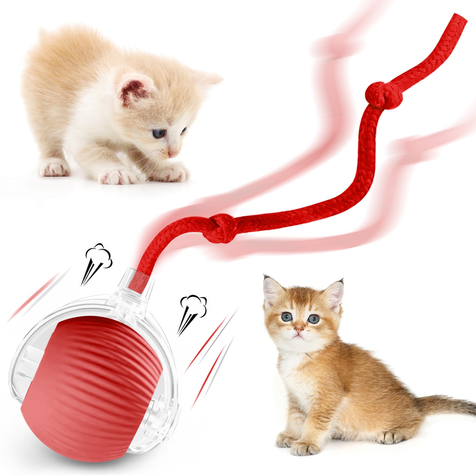 luseyfj Interactive Cat Ball Toys for Indoor Cats, Peppy Pet Ball, 2025 Upgraded Automatic Kitten Toy for Bored Indoor Adult Cat