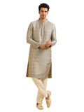 Manyavar Men's Brocade Self Design Kurta Set (Green,XXXL)