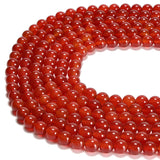 jodaying 6mm Red Agate Smooth Round Natural Gematone Loose Beads for Jewelry Making DIY Findings 1 Strand 15