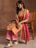 Libas Women'S Pure Cotton Printed Kurta Sets (366180R_Orange_M)