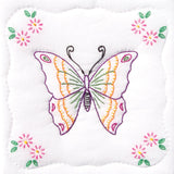 Jack Dempsey Stamped White Quilt Blocks 9X9 12/PkgButterfly 733 283