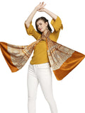 Dupatta Bazaar WomenS Modal Ajarakh Zig Zag Mushru Print Stole Cum Dupatta, Yellow, Free