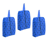 Prettykrafts Shoe Cover, Shoe Bag With Center Zipper Large (Set Of 3 Pcs) Blue