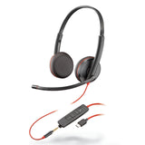 Plantronics Blackwire C3225 Stereo Headset with USB-C & 3.5mm Connection, Noise Cancelling, Soundguard and Flexible Microphone A