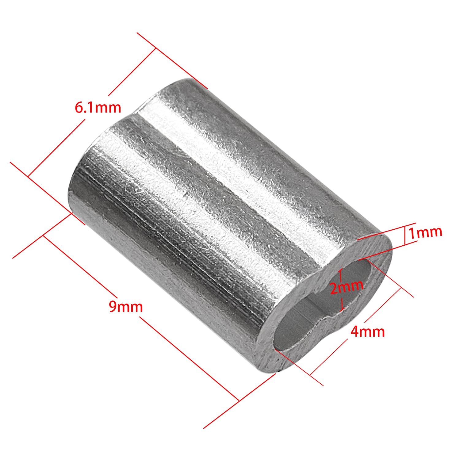 1/16 200PCS Aluminum Crimping Loop Sleeve for Wire Rope, Cable Ferrule