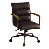 Benjara Benzara Upholstered Leatherette Office Chair, Brown,