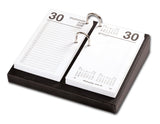 Dacasso Black Leather Desktop Calendar Holder with Silver Bolts, 3.5-Inch by 6-Inch