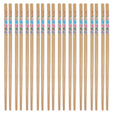 ikis Designer Natural Round Bamboo Reusable Chopsticks, Size 9.5 Inch (Color and Design May Vary) (Pack of 10 Pairs)