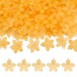 FASHEWELRY 200 Pcs Acrylic Flower Bead Caps Golden Yellow Frosted Floral Loose Craft Beads Flower Blossom Spacer Beads Caps for 