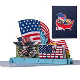 Rykamia Blank USA Pop Up Card, Us Citizenship Gift, Gift For A New US Citizen, Congratulations On Becoming A US Citizen, Gift Fo