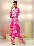 Libas Women'S Silk Blend Co-Ords (49010_Pink Pink Xl