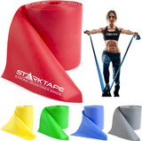 Starktape Resistance Bands Bulk 25 Yard Professional. NonLatex Physical Therapy Elastic Exercise Fitness Band for Upper Lower B