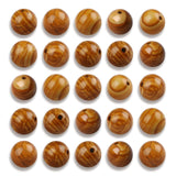 NITOPUPU 100Pcs 8mm Natural Smooth Woodgrain Jasper Beads Round Loose Gemstone Stone Beads for Jewerly Making with Crystal Stret