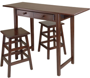 Winsome Mercer Double Drop Leaf Table With 2 Stools