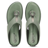 Ortho Joy Doctor Footwear For Women|| Fancy Footwear For Women || Orthopedic Women'S Fancy Slipper/Sandal For Women,Green,6,B0D5V5Z8LV