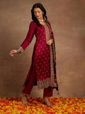 Libas Women'S Silk Blend Kurta Sets (48042_Fuchsia