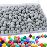 Sunrony 170Pcs 15mm Silicone Beads for Keychain Making, Round Silicone Beads for Pens and Necklace Bracelet Crafts Making(Light 
