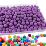 Sunrony 170Pcs 15mm Silicone Beads for Keychain Making, Round Silicone Beads for Pens and Necklace Bracelet Crafts Making(Purple