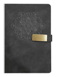 Brown Cloud Black Velvet Finish Self Design Leather Cover Notebook/Diary Ruled For Personal/Corporate Gift(Nb Blk Vlvt F 17)(1 D