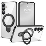 ETPESOK Compatible with Samsung Galaxy S24 FE Case with Magnetic Ring Stand [Compatible with Mag-Safe] [Camera Lens Protector] P