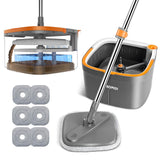 Mop and Bucket Set - Easy-to-use Spin Mop with Separate Dirty Water System, Deep-Cleaning Mops for Floors, Versatile Mops for Wa