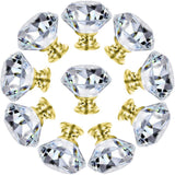 NORTHERN BROTHERS Dresser Drawer Cabinet Knobs 30mm Diamond Shaped Crystal Glass Knobs Pulls for Kitchen Wardrobe Cupboard (10 P