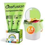 GreFusion 2.6 Gallon Compostable Trash Bags, 100 Count, Extra Thick 0.71 Mil, Certified by BPI and ASTM D6400, Perfect Fit for S