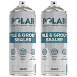 Polar Tile & Grout Sealer Clear Aerosol Spray - 2 x 13.5 Fl Oz | Instantly Waterproofs and Protects Floor Tile Grout | Ideal for