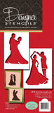 Designer Stencils Dancing Couple Stencil, Beige/SemiTransparent