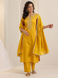 Libas Women'S Silk Blend Kurta Sets (99196_Mustard_L)