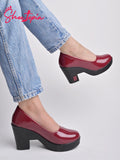 Shoetopia Solid Cherry Pumps For Girls-Eu38,Bronze,5,B0D5HCLDV1