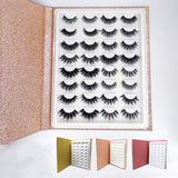 16 Pair Eyelash Storage Book,Makeup Display Sample Container,Eyelash Catalog Travel Glitter Paper rose gold