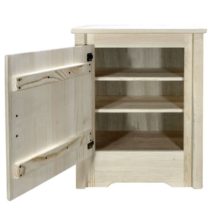 Montana Woodworks Homestead Collection Accent Cabinet With Laser Engraved Elk Design, Right Hinged, Clear Lacquer Finish
