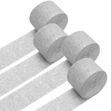 PIGETALE Crepe Paper Streamers 4 Rolls 328ft, Pack of Silver Party Streamers for Wedding Birthday Baby Shower Party Decorations 