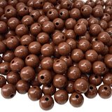 LIMAOLLY Acrylic Round Pastel Beads Candy Color Plastic Spacer Beads for DIY Necklace Bracelet Earring Jewelry Making (Brown, 8m