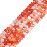 6mm Dyed Red Brazilian Agate Faceted Rondelle Loose Beads Jewelry Making DIY Bead 16 Inch