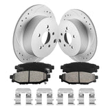 funire Rear Solid Brake Pads and Rotors Kit Compatible with 2014-2018 Subaru Forester, 2013-2015 Subaru XV Crosstrek, Brake Roto