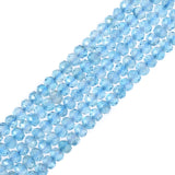 Blue Topaz 6mm Gemstone Faceted Rondelle Loose Beads DIY Jewelry Making Beads 16 Inch