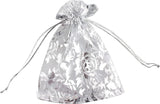 brown leaf 5.3X3.7 inches Transparent Printed Red Organza Potli Pouch Best for Wedding Diwali Rakhi Party Supply Birthday Return