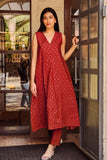 Anni Designer Women'S Rayon Viscose Printed A-Line Kurta With Pant (Dhyana Maroon_M_Maroon_Medium),Maroon,M,,,
