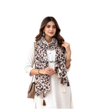 Riddhiinfotech Leopard Print Dupatta For Women | 2 Meter Animal Print Lightweight Stole | Stylish Indo Western Ethnic Scarf For 