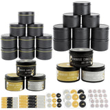 CONNOO 24 Pack Candle Tins - 12pcs 8oz + 12pcs 4oz Matte Black Candle Jars with Lids for Making Candles, Bulk Empty Candle Conta