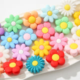 BERMRO 20pcs Silicone Focal Beads Flower Random Focal Bead Flowers Shape Beads Bulk for Pens Jewelry Bracelet Making DIY Crafts 