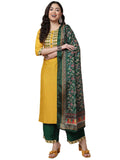 Shiv Textiles Silk Embroidered Kurta Set For Women (224-Yellow-M)