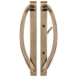 Rockwell Modena Contemporary Sliding Door Handle in Antique Brass fits 3-15/16 CTC screwholes and 1-1/2 to 1-3/4 Thick Doors.